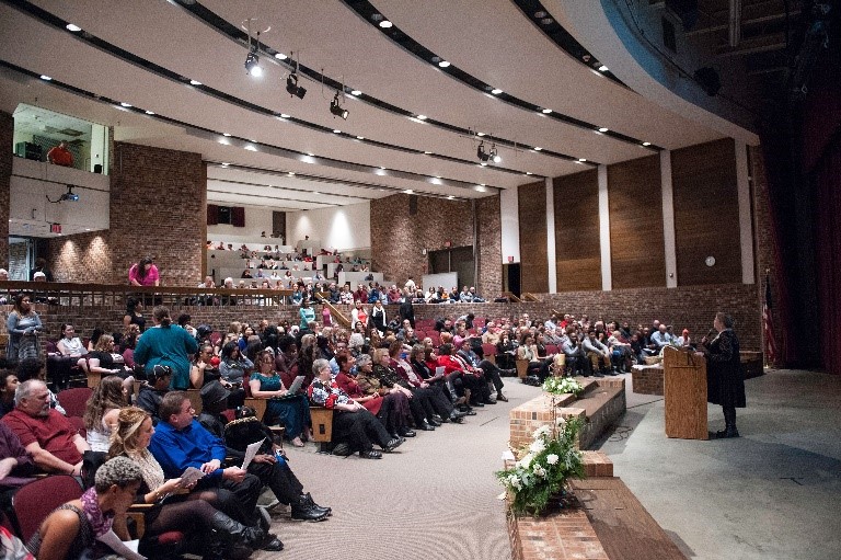 large room with people